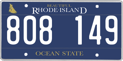 RI license plate 808149