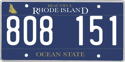 RI license plate 808151