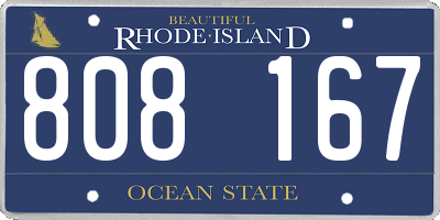 RI license plate 808167