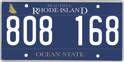 RI license plate 808168