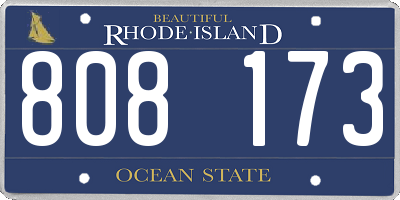 RI license plate 808173