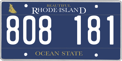 RI license plate 808181