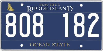 RI license plate 808182