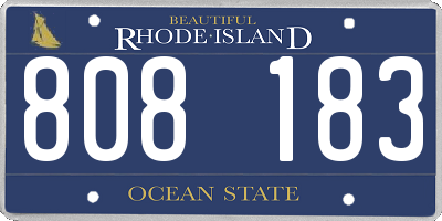 RI license plate 808183