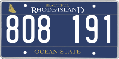 RI license plate 808191
