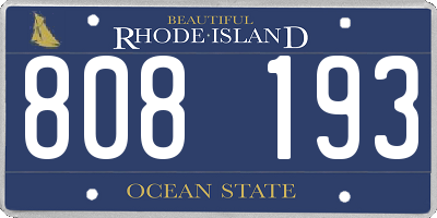 RI license plate 808193