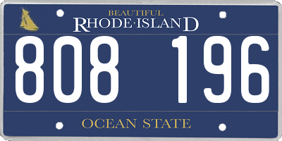 RI license plate 808196