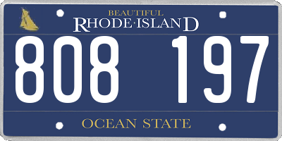 RI license plate 808197