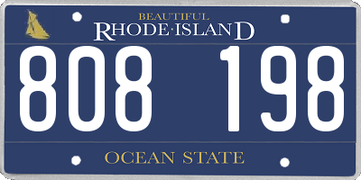 RI license plate 808198