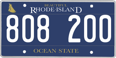 RI license plate 808200