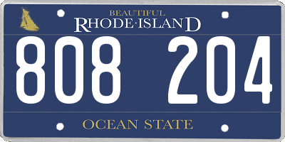 RI license plate 808204