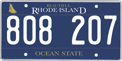 RI license plate 808207
