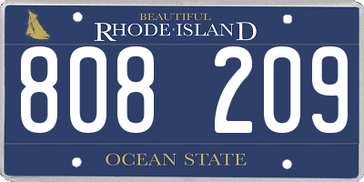 RI license plate 808209