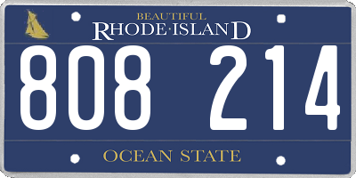 RI license plate 808214