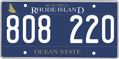 RI license plate 808220