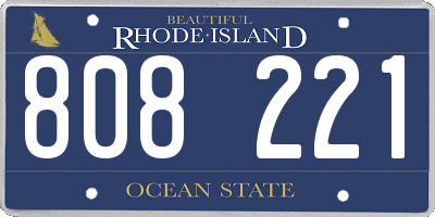 RI license plate 808221