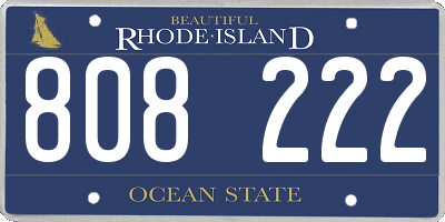 RI license plate 808222