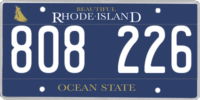 RI license plate 808226