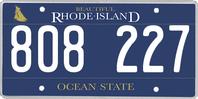RI license plate 808227