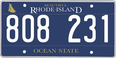 RI license plate 808231