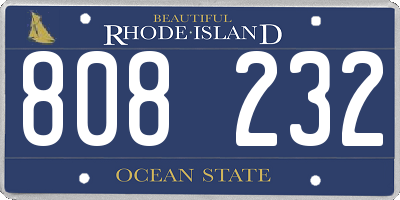 RI license plate 808232