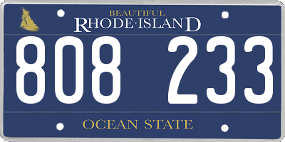 RI license plate 808233