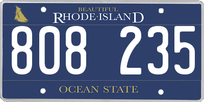 RI license plate 808235