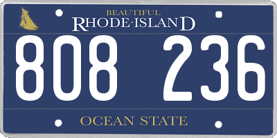 RI license plate 808236