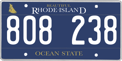 RI license plate 808238