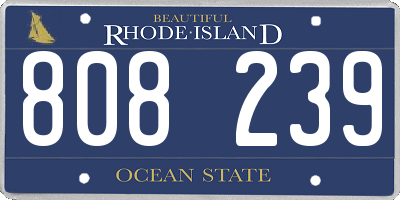 RI license plate 808239