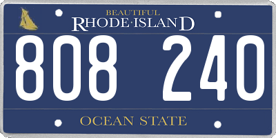 RI license plate 808240