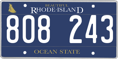 RI license plate 808243