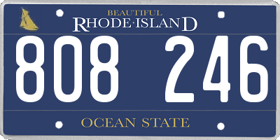 RI license plate 808246