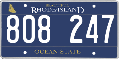 RI license plate 808247