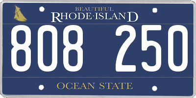 RI license plate 808250