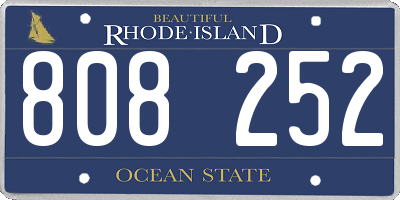 RI license plate 808252