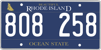 RI license plate 808258