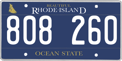 RI license plate 808260