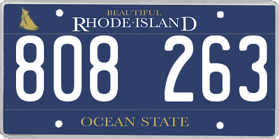 RI license plate 808263