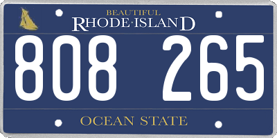 RI license plate 808265