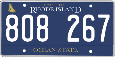 RI license plate 808267