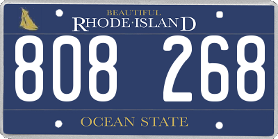 RI license plate 808268