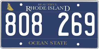 RI license plate 808269