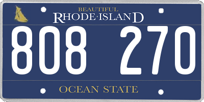 RI license plate 808270