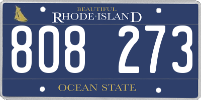 RI license plate 808273