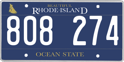 RI license plate 808274