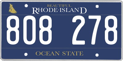 RI license plate 808278