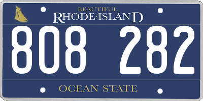 RI license plate 808282