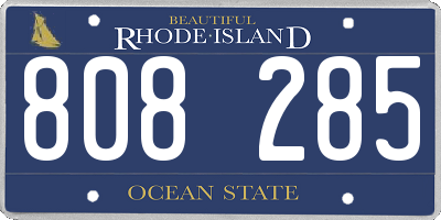 RI license plate 808285