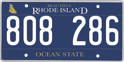 RI license plate 808286